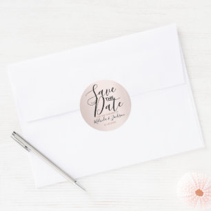 Save the Date   Blush Classic Round Sticker