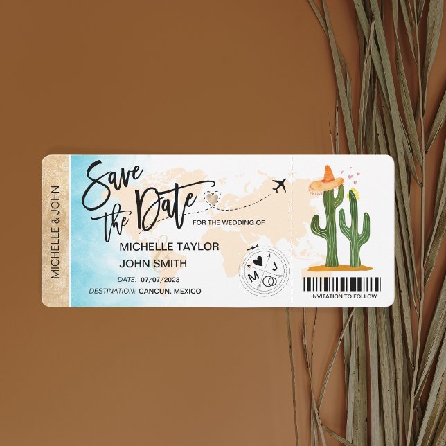 Save the Date Boarding Mexico  Invitation (Creator Uploaded)
