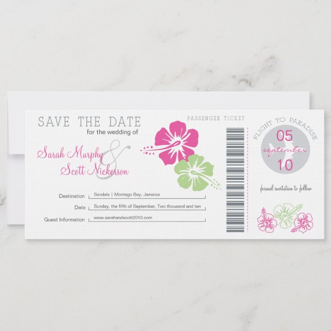 Save the Date Boarding Pass (Front)