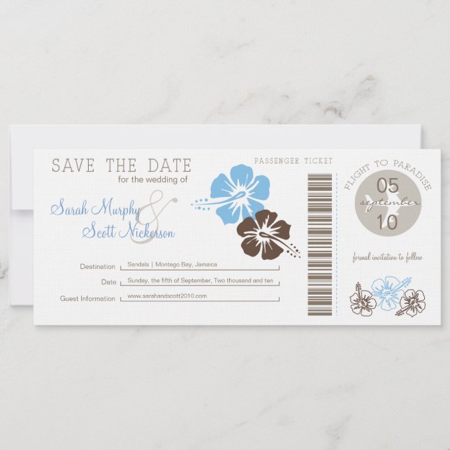 Save the Date Boarding Pass (Front)