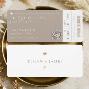 Save the Date Boarding Pass Wedding Plane Ticket Invitation