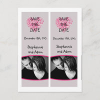 Save the Date Book Mark Favours Pink Floral Petals