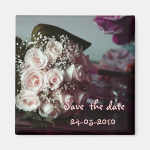 Save the date bridal bouquet, magnet