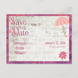 Save the Date Bridal Shower Announcement Postcard