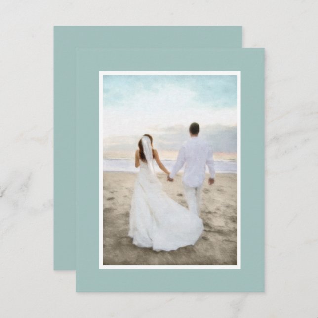Save the Date Bride and Groom on the Beach (Front/Back)