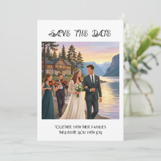 Save the Date Bride & Groom Fjord