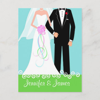 Save the Date - Bride & Groom Postcard