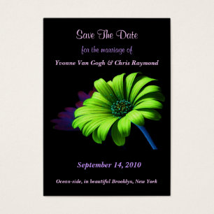 Save The Date Bright Green Daisy III