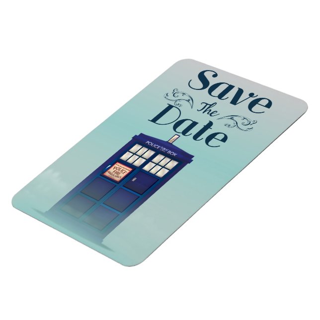 Save the Date British Police Box Magnet (Left Side)