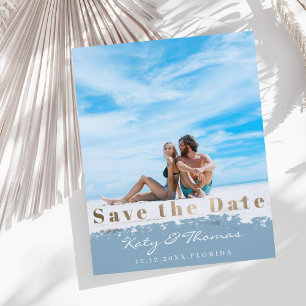 Save the Date Budget Faux Gold  Photo 