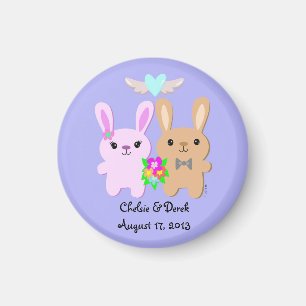 Save the Date Bunny Rabbit Couple Magnet