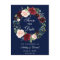 Save the Date Burgundy Floral Wreath Blue
