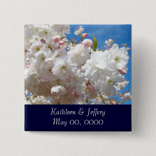 Save the Date! buttons Blossoms Bride Groom Names