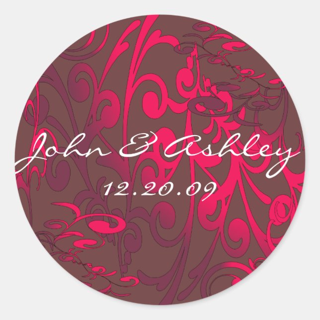 Save the Date Buttons,Stickers and Magnet Classic Round Sticker (Front)