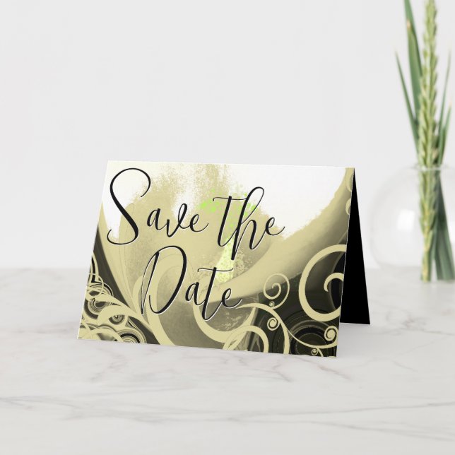 Save the Date Cala Lily - Tan and ... - Customised Invitation (Front)