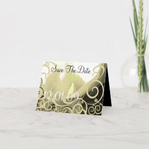 Save the Date Cala Lily - Tan and Green Announcement