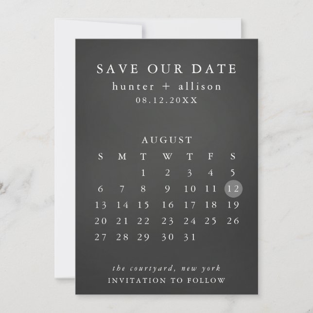 Save The Date Calendar (Front)