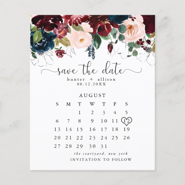 Save The Date Calendar (Front)