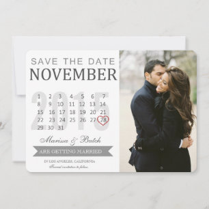Save the Date Calendar Announcements   Wedding