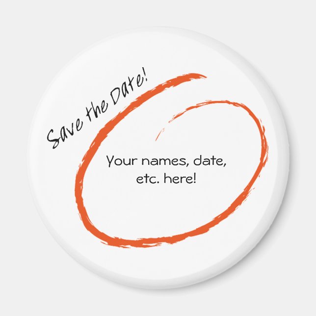 Save the date calendar magnet (Front)