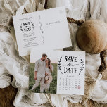 Save The Date Calendar Postcard Rustic Country<br><div class="desc">Congratulations on your engagement! Make sure everyone is able to attend your big event with our lovely rustic calendar Save The Date! And with these lovely postcards you can easily edit and mail! Click the "Personalise" button - then "Click to customise further" to get started with your layout! This product...</div>