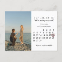 Save the Date Calendar Rose Heart February 2023