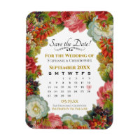 Save the Date Calendar Rustic Fall Floral Wedding