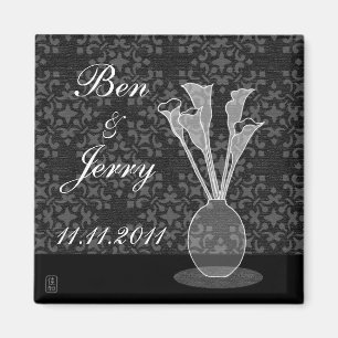 Save The Date Calla Lily Custom Magnet