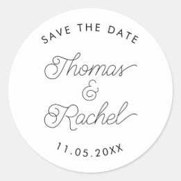 Save the Date Calligraphy Script Envelope Seal