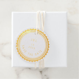 Save The Date Cancellation Stamp Favour Tags