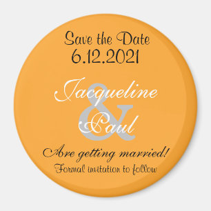 Save the Date Cantaloupe Orange Magnets