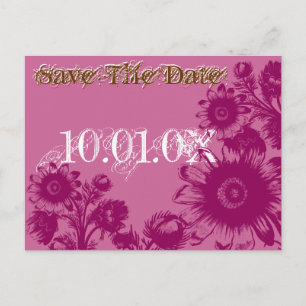 Save The Date Caramel Cafe and Bodacious Purple Announcement Postcard