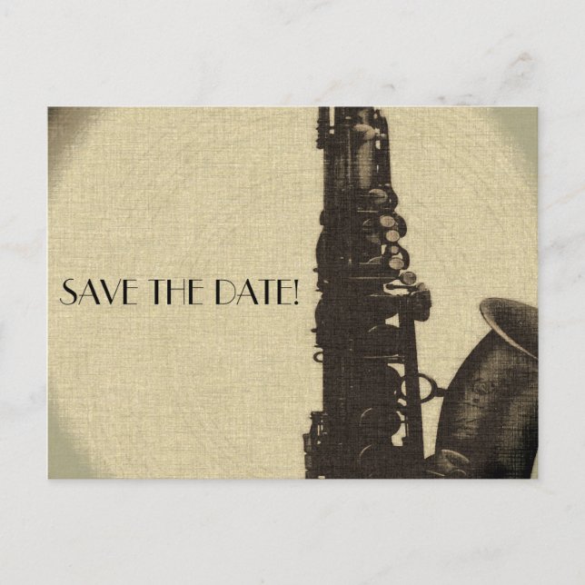 SAVE THE DATE card  jazz age wedding invitation (Front)