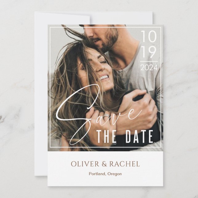 Save the Date Card vintage Wedding Announcement (Front)