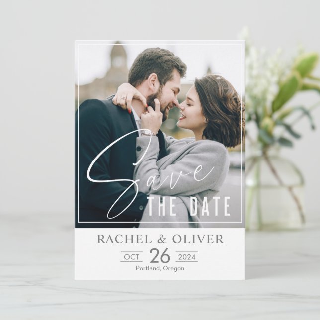 Save the Date Card vintage Wedding Announcement (Standing Front)