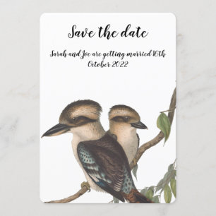 Save the date card with Australian  kookaburras