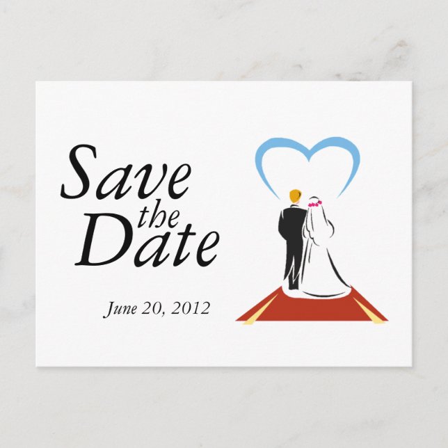 Save the Date Cards  Bride Groom Couple (Front)