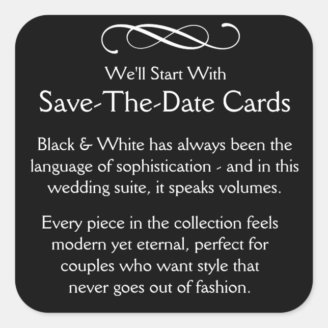 Save the Date Cards Square Sticker (Front)