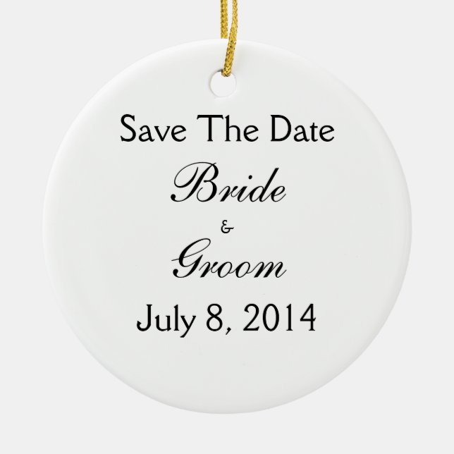 Save The Date Ceramic Ornament (Front)