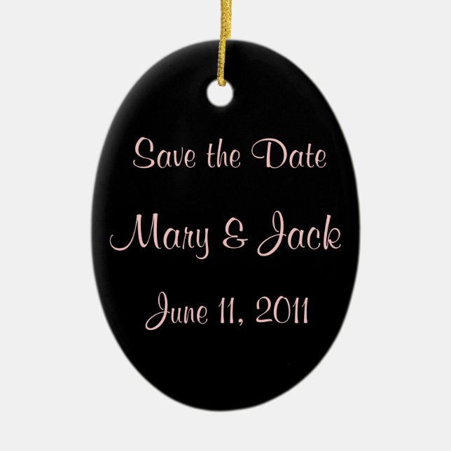 Save the Date Ceramic Ornament (Front)