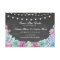 Save The Date Chalk Rustic Succulents Lights Card