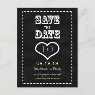 Save the Date Chalkboard Postcard