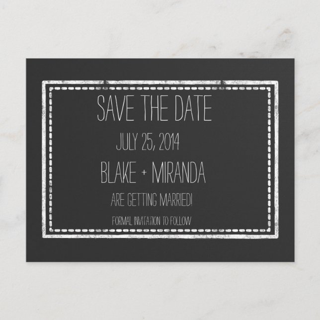 Save the Date Chalkboard Postcards (Front)