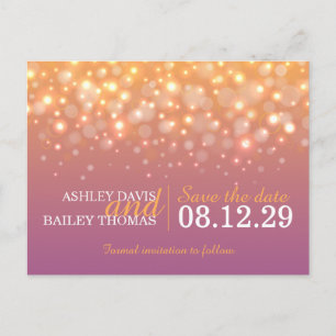 Save the date champagne bubbles wedding postcard