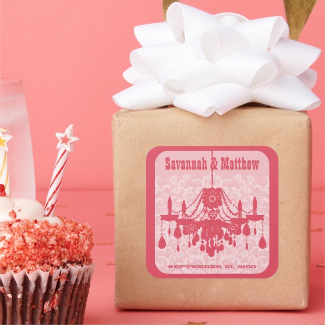 Save the Date Chandelier Fontier Wedding Sticker (Party)