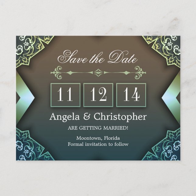 save the date chic vintage postcards (Front)