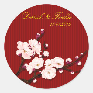 Save the date , chinese wedding designed by Kanjiz Classic Round Sticker