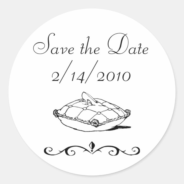 Save the Date Cinderella Slipper Fairytale Art Classic Round Sticker (Front)