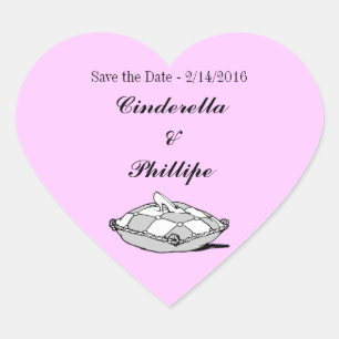 Save the Date Cinderella Slipper Heart Stickers