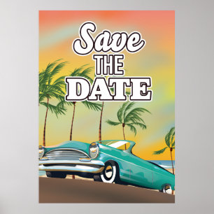 Save the Date Classic car Poster